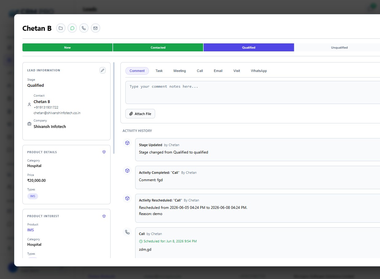Contact & Leads Management UI